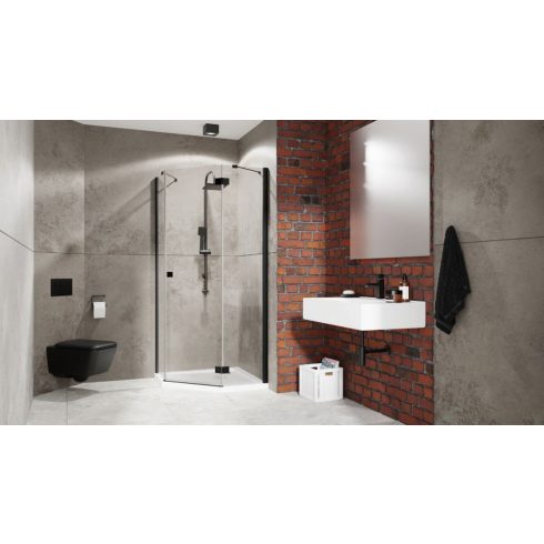 Radaway Essenza New Black PTJ szögletes fekete zuhanykabin