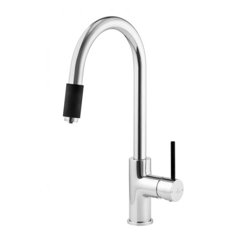 Deante Aster mosogató csaptelep-vízszűrő csatlakozóval_króm-fekete