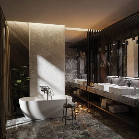 Deante Temisto Nero Magasított Mosdó Csaptelep click-clack leeresztővel