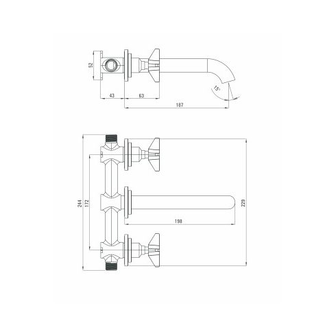 Deante Temisto Chrom Falsík Alatti Mosdó Csaptelep