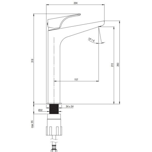 Deante Hiacynt magasított mosdó csaptelep