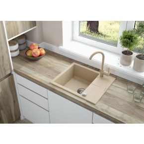   Deante Andante 1 medencés mosogató+rövid csepegtető-HOMOK