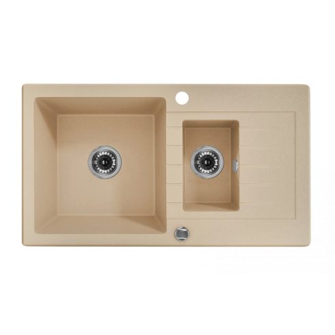 Deante Zorba 1,5 medencés mosogató+rövid csepegtető-HOMOK