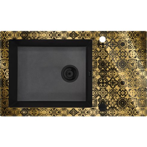 DEANTE CAPELLA SINK GRANITE-GLASS DIAMOND G 860X500X200 3,5" + WITH FITTING