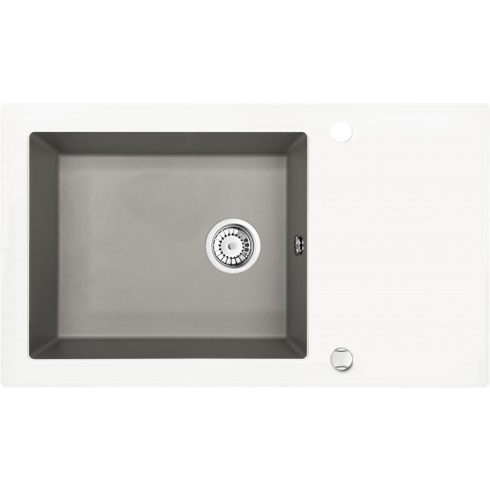 DEANTE CAPELLA SINK GRANITE-GLASS DIAMOND W 860X500X200 3,5" WITH FITTING