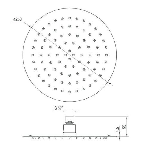 DEANTE FLOKS kerek esőztető_250x4,5 mm
