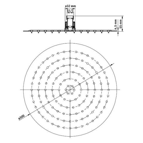 DEANTE FLOKS kerek esőztető_300x4,5 mm