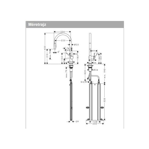 Hansgrohe Talis M54 Egykaros Konyhai csaptelep 210