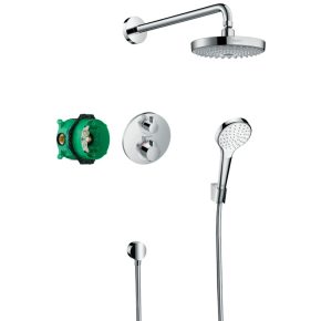   Hansgrohe Croma Select S Falsík alatti zuhanyrendszer Ecostat S termosztáttal
