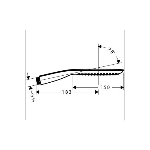 Hansgrohe PuraVida Keskeny kézizuhany 120 1jet EcoSmart 9 l/perc