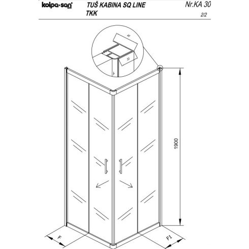 Kolpa SQ LINE TKK zuhanykabin