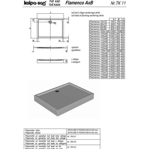Kolpa Flamenco zuhanytálca
