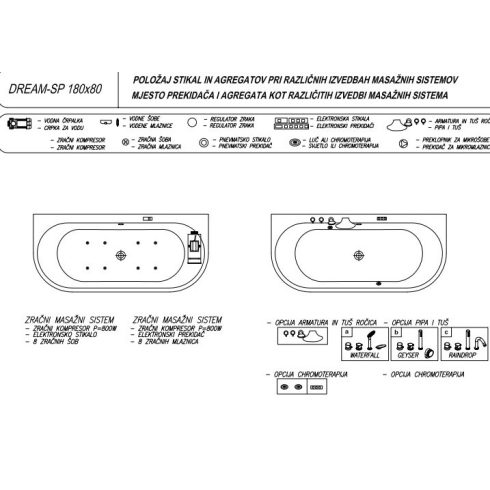 Kolpa Dream-SP térbenálló kád