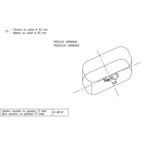 Kolpa Pandora bathtub-FS térbenálló kád