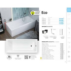 M acryl Eco egyenes akril kád
