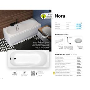 M acryl Nora egyenes akril kád