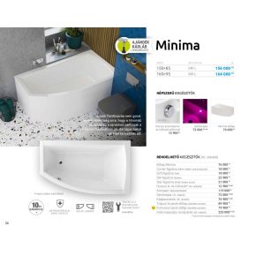 M acryl Minima Aszimmetrikus akril kád
