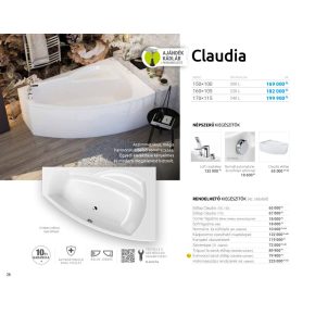 M acryl Claudia Aszimmetrikus akril kád