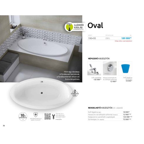 M acryl Oval Különleges akril kád