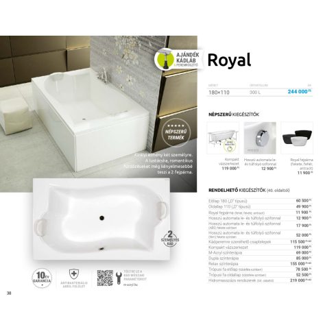 M acryl Royal Különleges akril kád