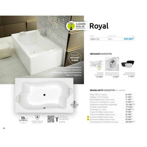 M acryl Royal Különleges akril kád