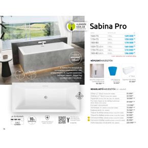 M acryl Sabina Pro / Slim egyenes akril kád