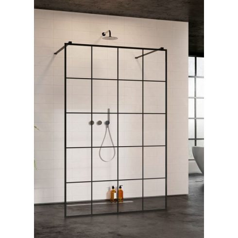 Radaway Modo New Black I Factory Walk-in fekete zuhanyfal