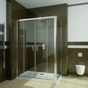   Radaway Premium Plus DWD+S szögletes zuhanykabin / Tolóajtó + oldalfal