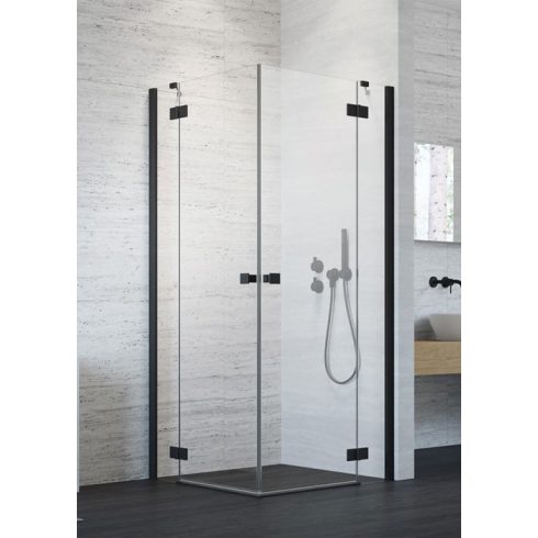 Radaway Essenza New Black KDD szögletes fekete zuhanykabin