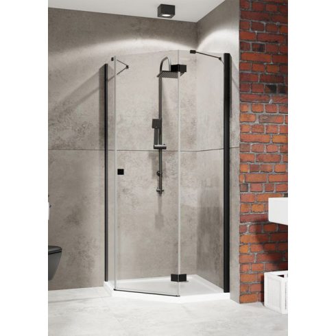 Radaway Essenza New Black PTJ szögletes fekete zuhanykabin