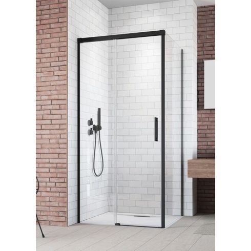 Radaway Idea Black KDJ szögletes fekete zuhanykabin / Tolóajtó + oldalfal