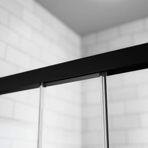 Radaway Idea Black KDJ szögletes fekete zuhanykabin / Tolóajtó + oldalfal