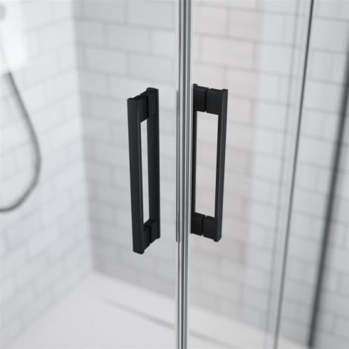 Radaway Idea Black KDJ szögletes fekete zuhanykabin / Tolóajtó + oldalfal