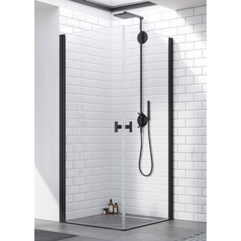 Radaway Nes Black KDD I szögletes fekete zuhanykabin