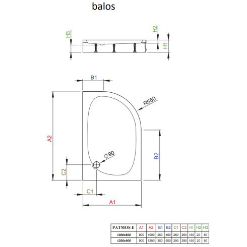 Radaway Patmos E íves zuhanytálca