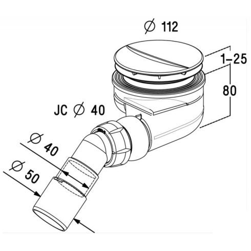 Radaway TurboFlow TB90P zuhanytálca szifon