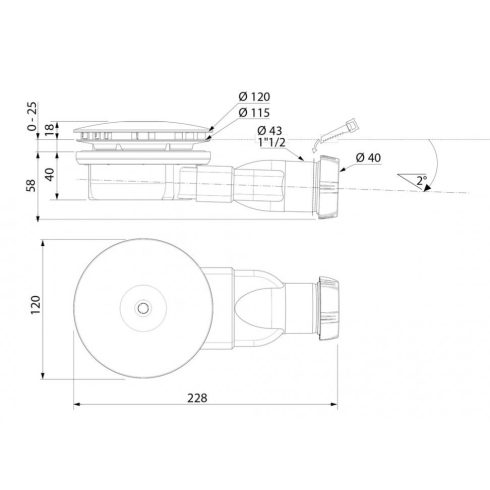 Radaway R400 SLIM W zuhanytálca szifon