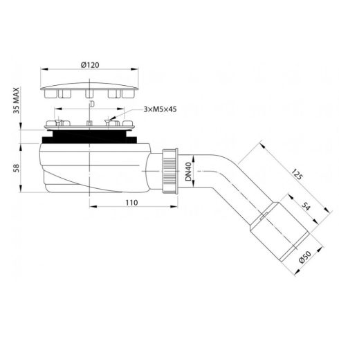 Radaway R580 Black fekete zuhanytálca szifon
